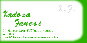 kadosa fancsi business card